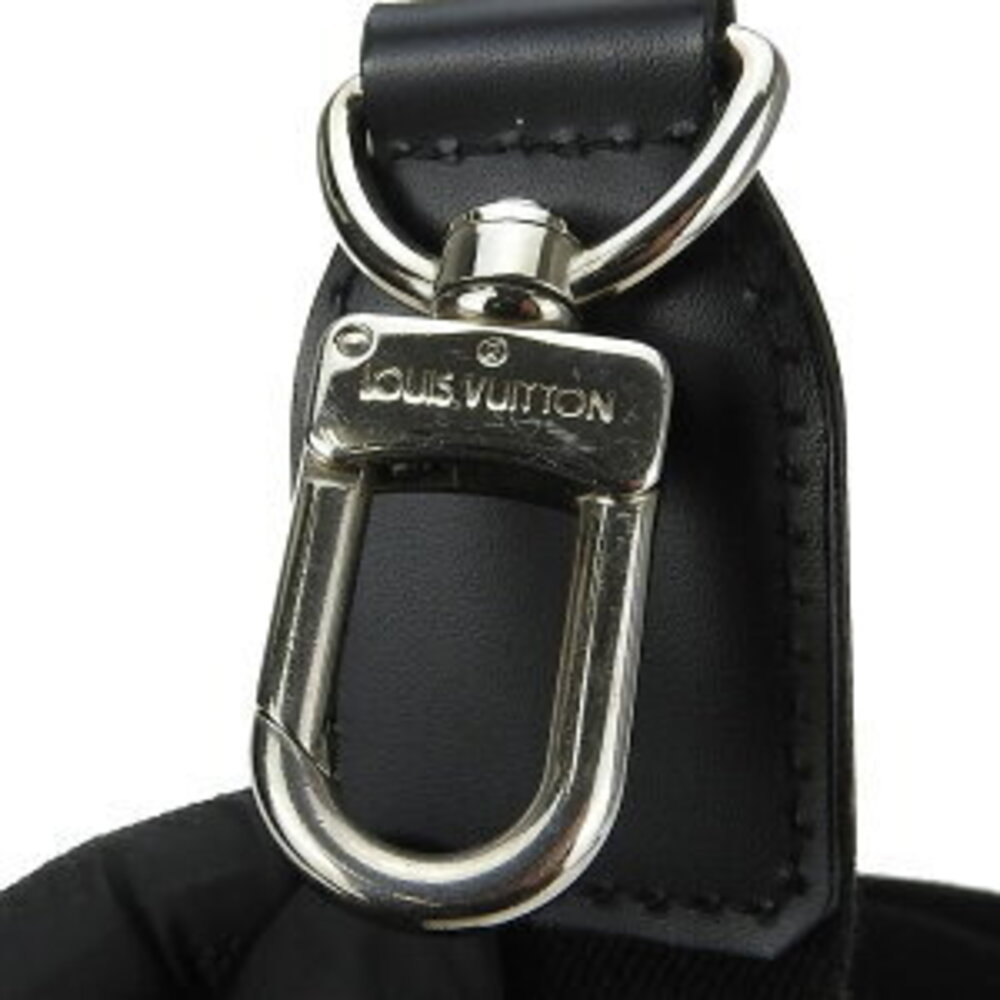 Louis Vuitton black leather strap shoulder slide crossbody adjustable